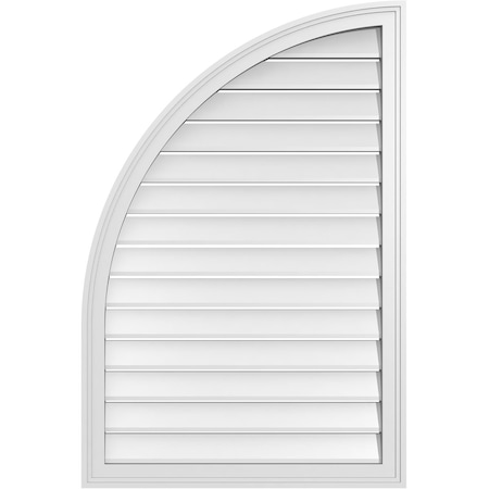 Ekena Millwork Quarter Round Top Left Surface Mount PVC Gable Vent w/ 2"W x 1-1/2"P Brickmould Frame, 28"W x 42"H GVPQL28X4202SF